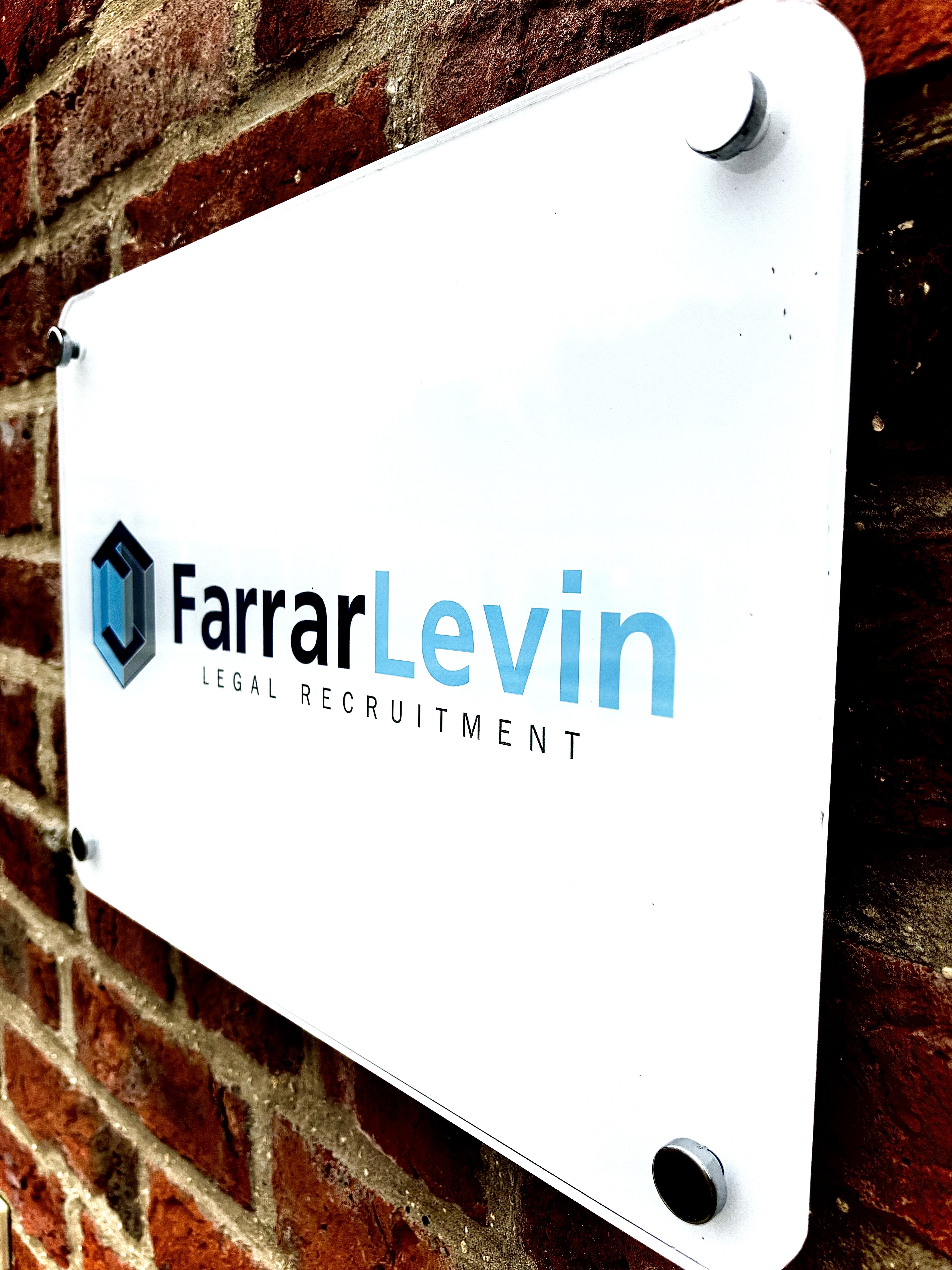 Signage in front of Farrar Levin's Office